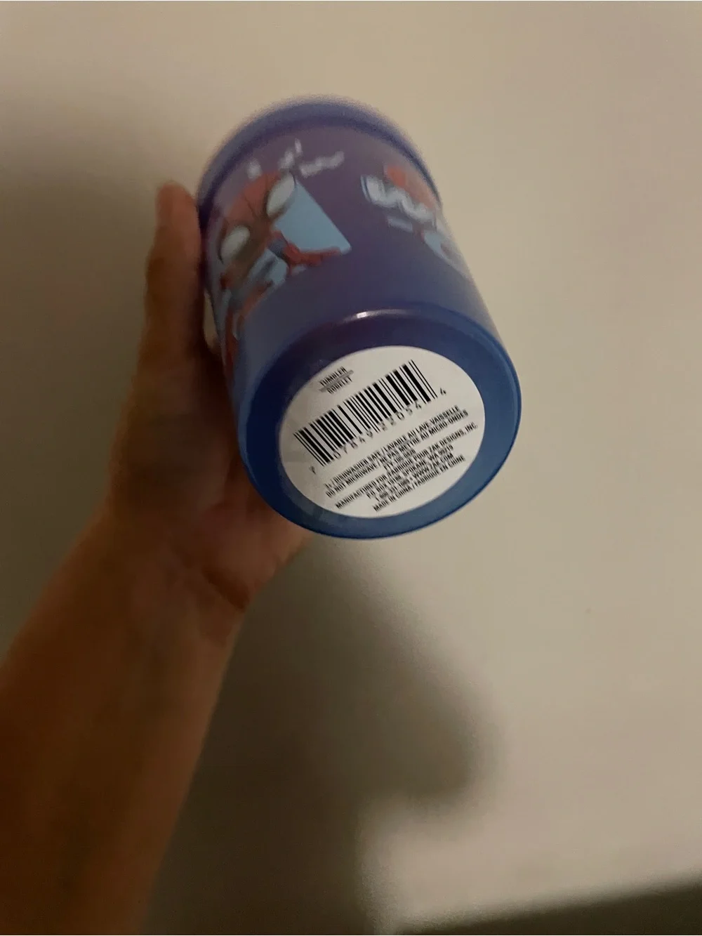 Marvel Spider-Man Blue Cup with Red Lid and Yellow Straw